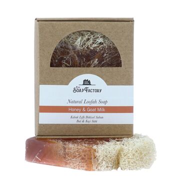 The Soap Factory Savon Naturel en Fibres de Citrouille Luffa MIEL LAIT DE CHÈVRE 120 g 1