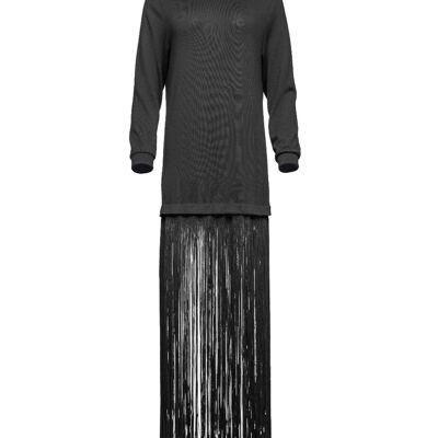 Emilia - knitted dress with removable fringes