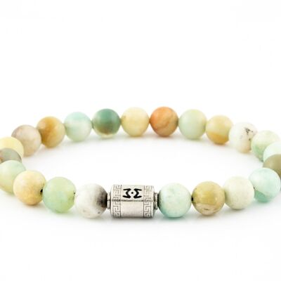 Argent Classique | Amazonite multicolore | 8 mm