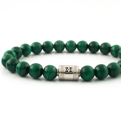 Argent Classique | Malachite | 8 mm