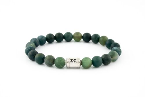 Silver Classic | Matte Moss Agate | 8mm