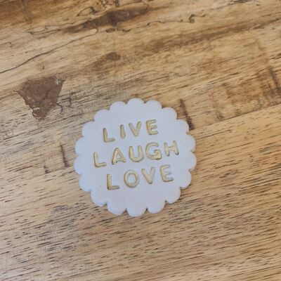 Magnet "Live, Laugh, Love" lettres dorées