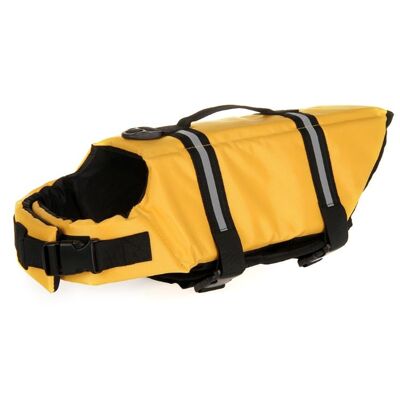 Dog buoyancy aid & life jacket Stunluxe SL D1 2021 strong buoyancy, super light, reflectors, adjustable size + handle - yellow