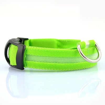 Perro LED de seguridad y collar luminoso para perros, recargable, 3 modos, longitud ajustable, 100% impermeable - verde
