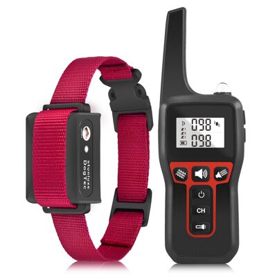Dog combi anti-bark & remote trainer 529-1 up to 1000 meters. Robust, all-weather, for dog size 1.8-54kg. - Red