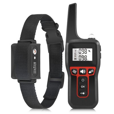 Training collar dog combination anti-bark & remote trainer dog 529-1 up to 1000 meters. Training collar dog for dog size 1.8-54kg. - Black