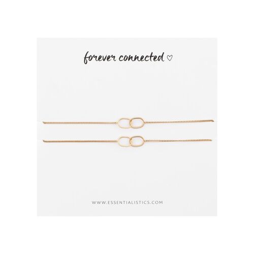 Bracelet set share - forever connected - two ovals - adult - 2 pieces - gold