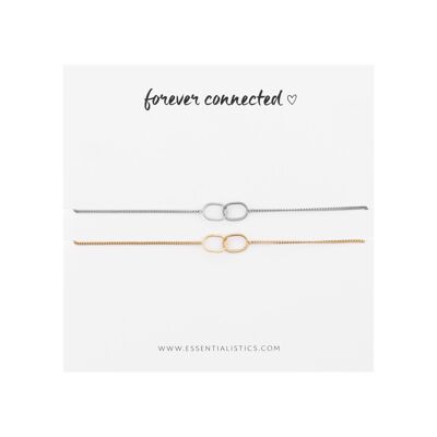 SET BRACCIALE SHARE - FOREVER CONNECTED - DUE OVALI - ADULTO - 2 PEZZI - ARGENTO/ORO
