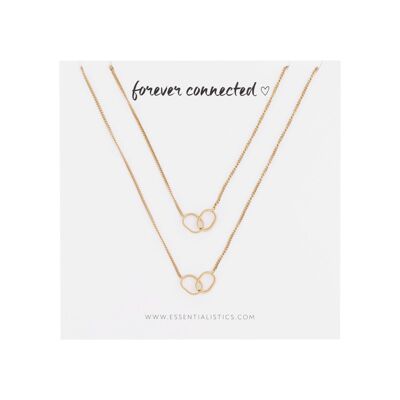 Necklace set share - forever connected - two ovals - adult - 2 pieces - gold