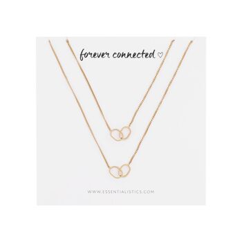 ENSEMBLE COLLIER PARTAGER - FOREVER CONNECTED - DEUX OVALES - ADULTE - 2 PIÈCES - OR