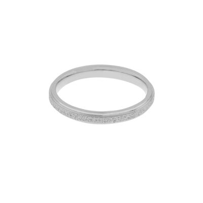 Ring fine glitter - size 17 - silver