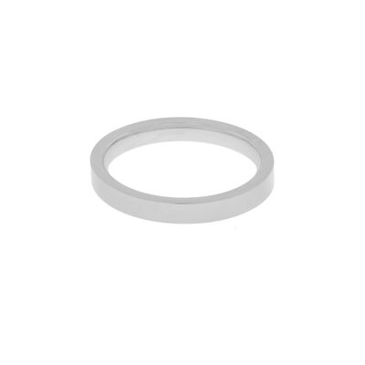 ANILLO BASIC CUADRADO GRANDE - TALLA 17 - PLATA