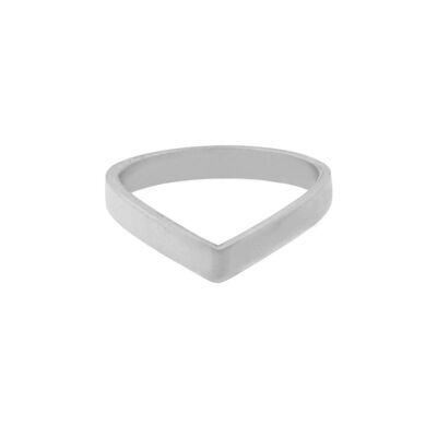 Ring basic v large - size 16 - silver