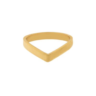 Ring basic v large - size 16 - gold