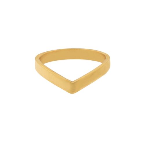 Ring basic v large - size 17 - gold