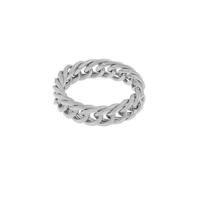 Ring signet links - size 18 - silver
