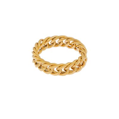 Ring signet links - size 16 - gold