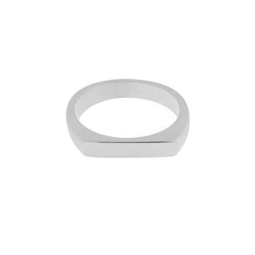 Ring signet bar - size 16 - silver