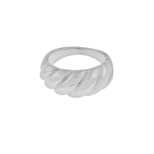 Ring signet croissant - size 18 - silver