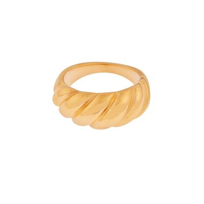 Ring signet croissant - size 18 - gold