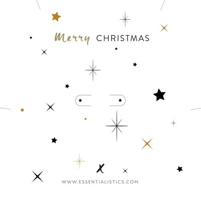 Jewellery card "merry christmas" with stars