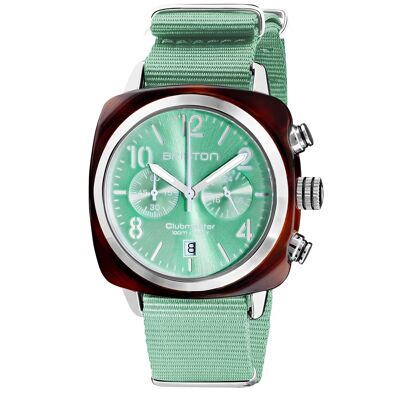 Clubmaster Classic Chrono acetate acier cadran vert d'eau