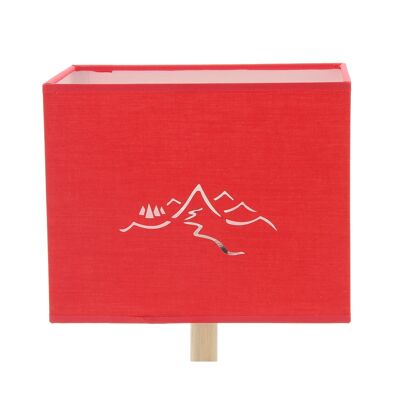 Abat-jour rectangulaire montagne en micro-découpe rouge largeur 20cm