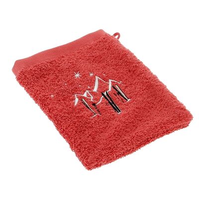 Gant de toilette Stars & Ski framboise