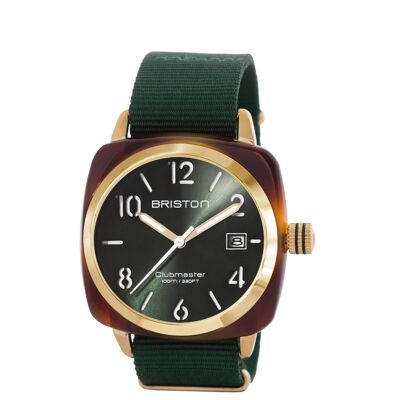 Clubmaster Classic HMS acetate PVD or jaune cadran vert anglais