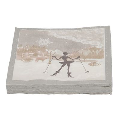 Serviettes papier lady snow - Paquet de 20 serviettes