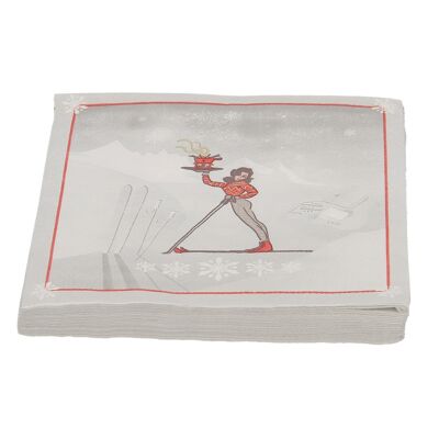 Serviettes papier skieuse - Paquet de 20 serviettes