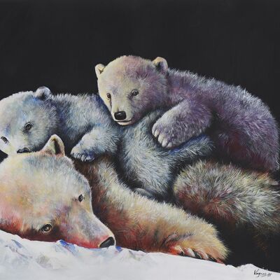 Tableau lune d'ours 60x80cm