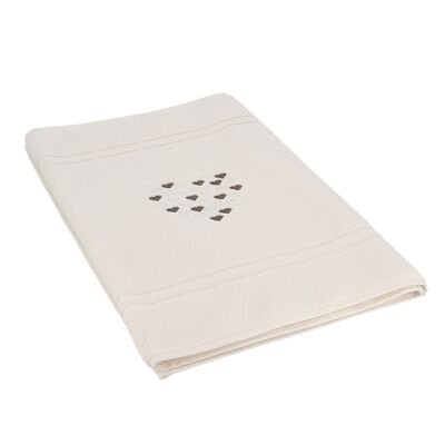 Tapis de bain new coeur crème 90x50cm