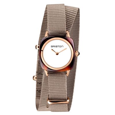 Clubmaster Lady acetate PVD or rose cadran blanc
