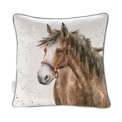 Cojín caballo 'spirit' | cojín de animales | algodón y lino | desenfundable | 40x40cm | farmhouse country cottage rustic