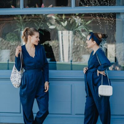 Maternity and nursing jumpsuit Alba navy blue