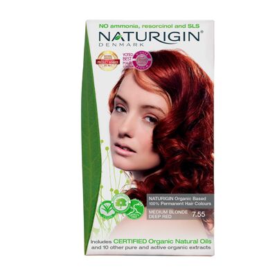 NATURIGIN Hair Colour Medium Blonde Deep Red 7.55