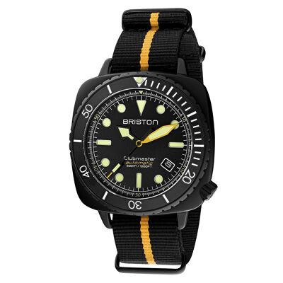 Clubmaster Diver Pro acetate noir mat cadran jaune