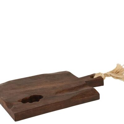 tabla de cortar irregular cuadrado madera de mango marrón