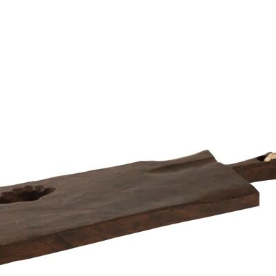 tabla de cortar irregular rectángulo madera de mango marrón