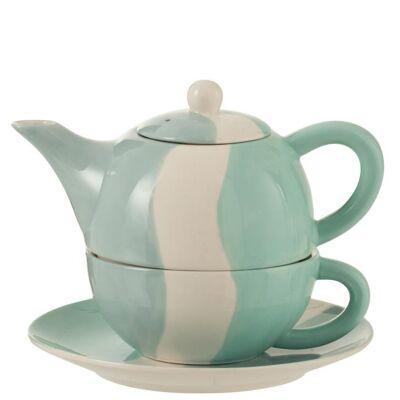 tea for one ola porcelana blanco/azul