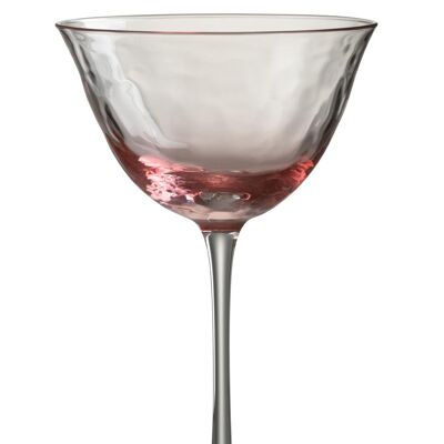 copa de coctel irregular vidrio rosa
