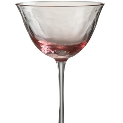copa de coctel irregular vidrio rosa