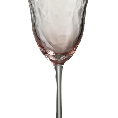 copa de vino irregular vidrio rosa