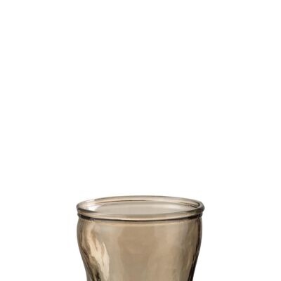 vaso irregular vidrio marron claro