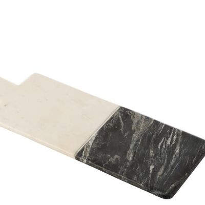 tablon rectangulo marmol negro/blanco/plata
