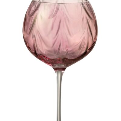 copa de vino irregular cristal rosa