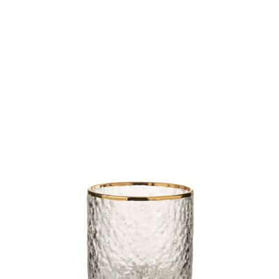 vaso licor irregular cristal transparente/oro