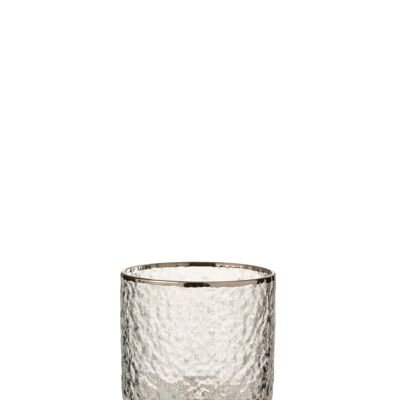vaso licor irregular cristal transparente/plata