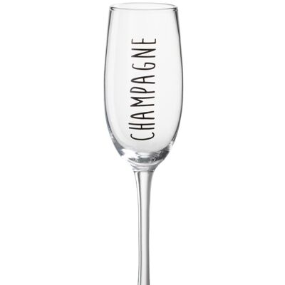 flauta champagne cristal transparente/negro